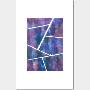 purple watercolour geometric Posters and Art